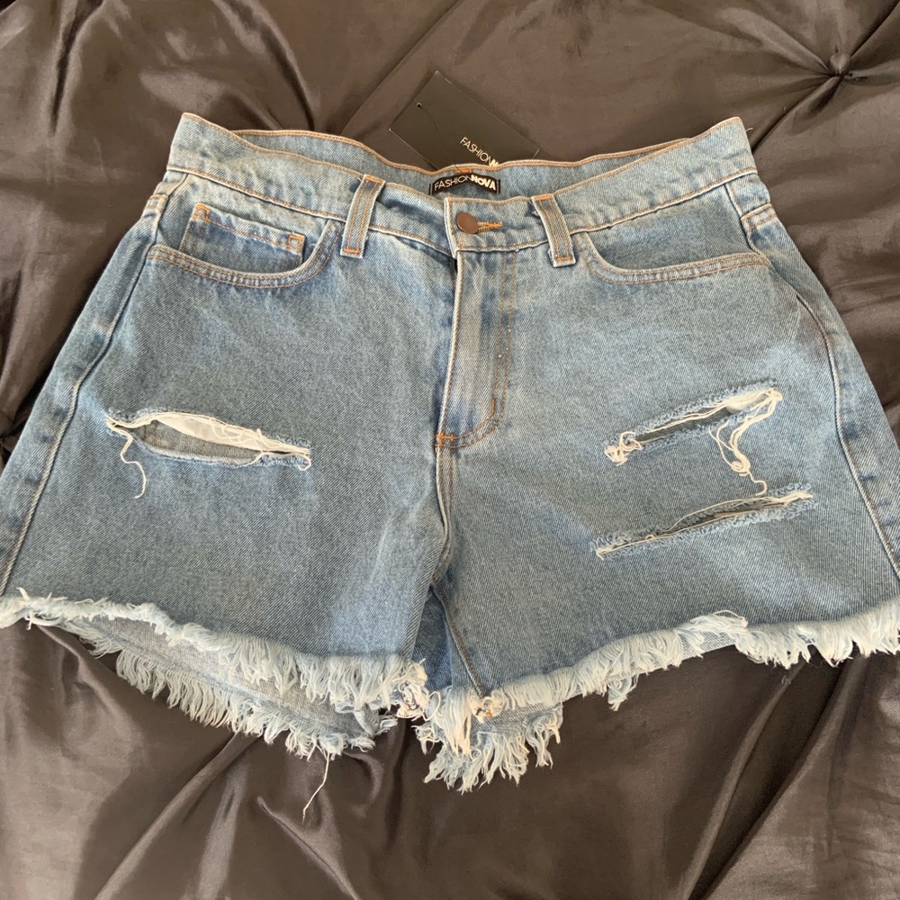 FashionNova distressed shorts
